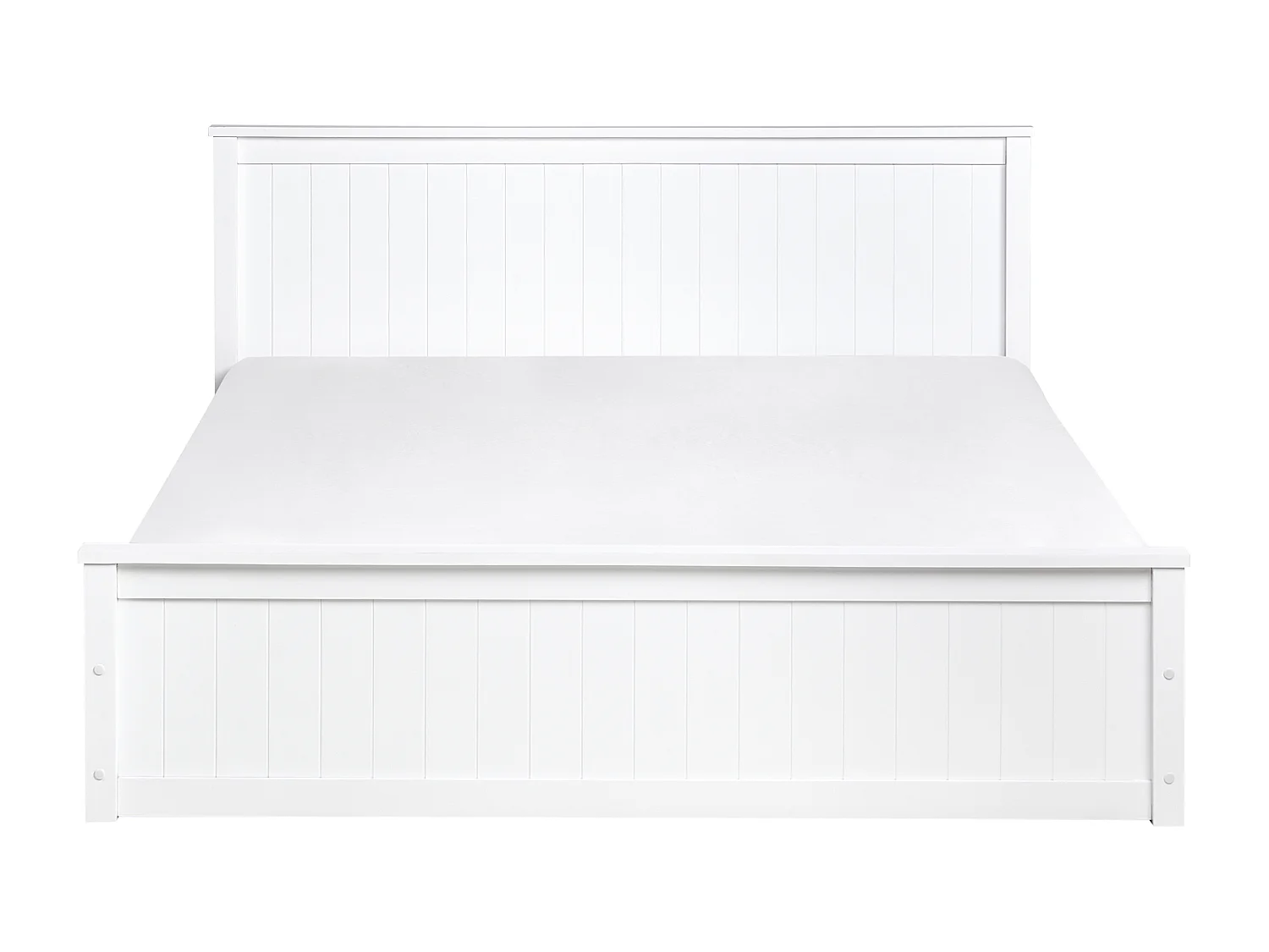 Bett mit Stauraum Kiefernholz LAMBRES 160 x 200 cm Weiss