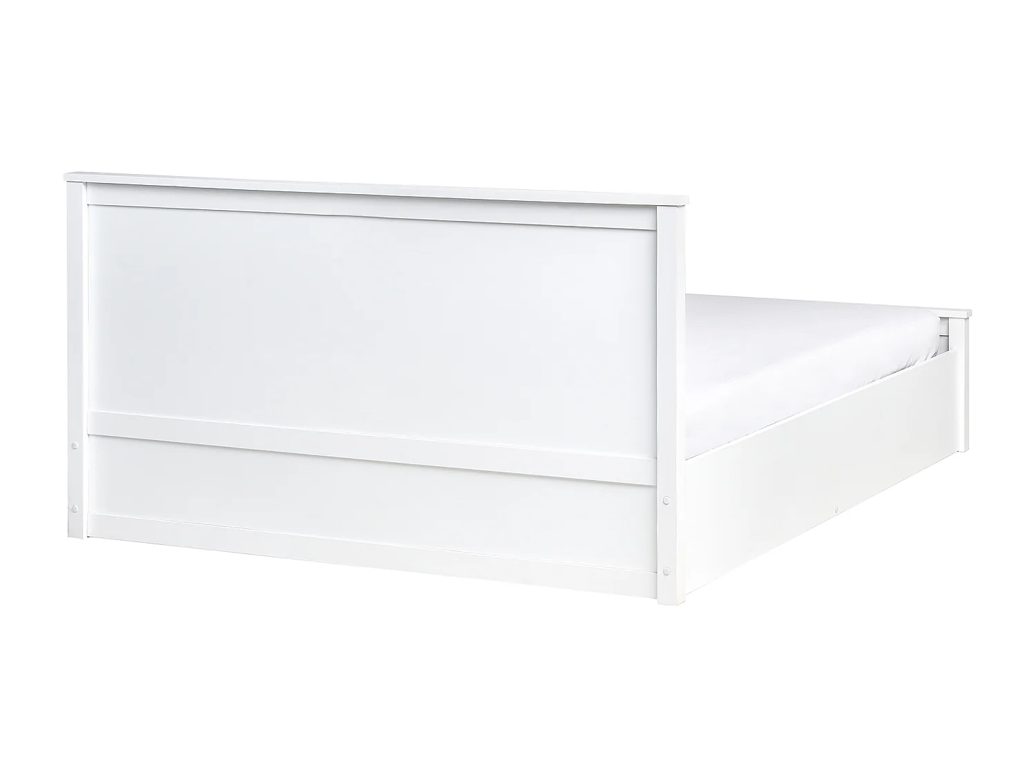 Bett mit Stauraum Kiefernholz LAMBRES 160 x 200 cm Weiss