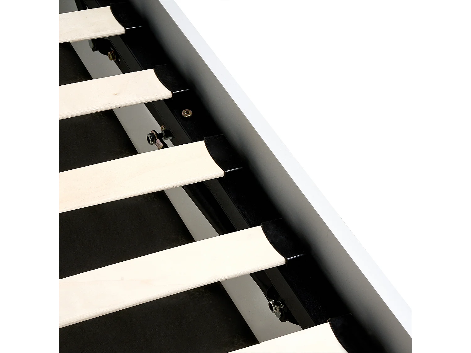 Bett mit Stauraum Kiefernholz LAMBRES 160 x 200 cm Weiss