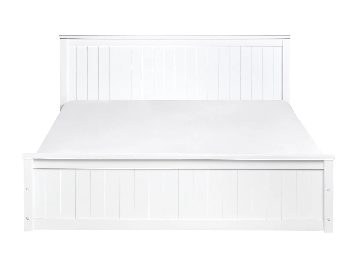 Bed met opbergruimte Dennenhout LAMBRES 160 x 200 cm Wit