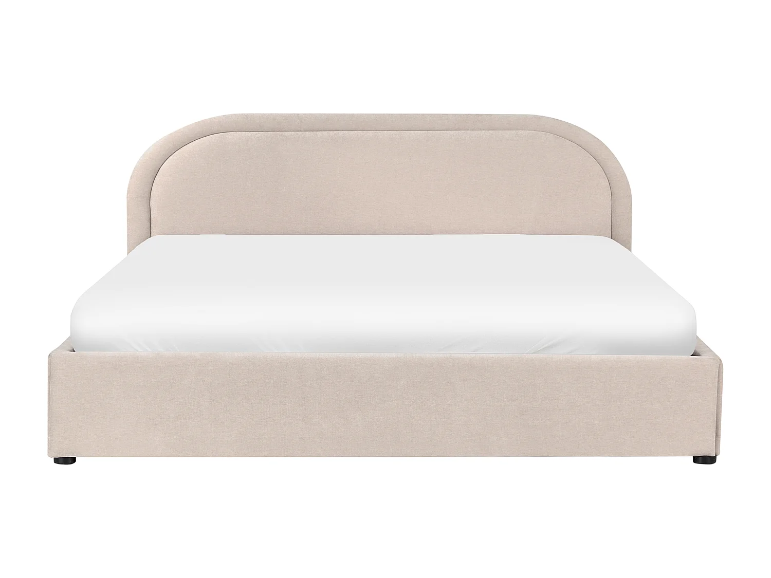 Letto contenitore Tessuto QUILLIEN 180 x 200 cm Beige