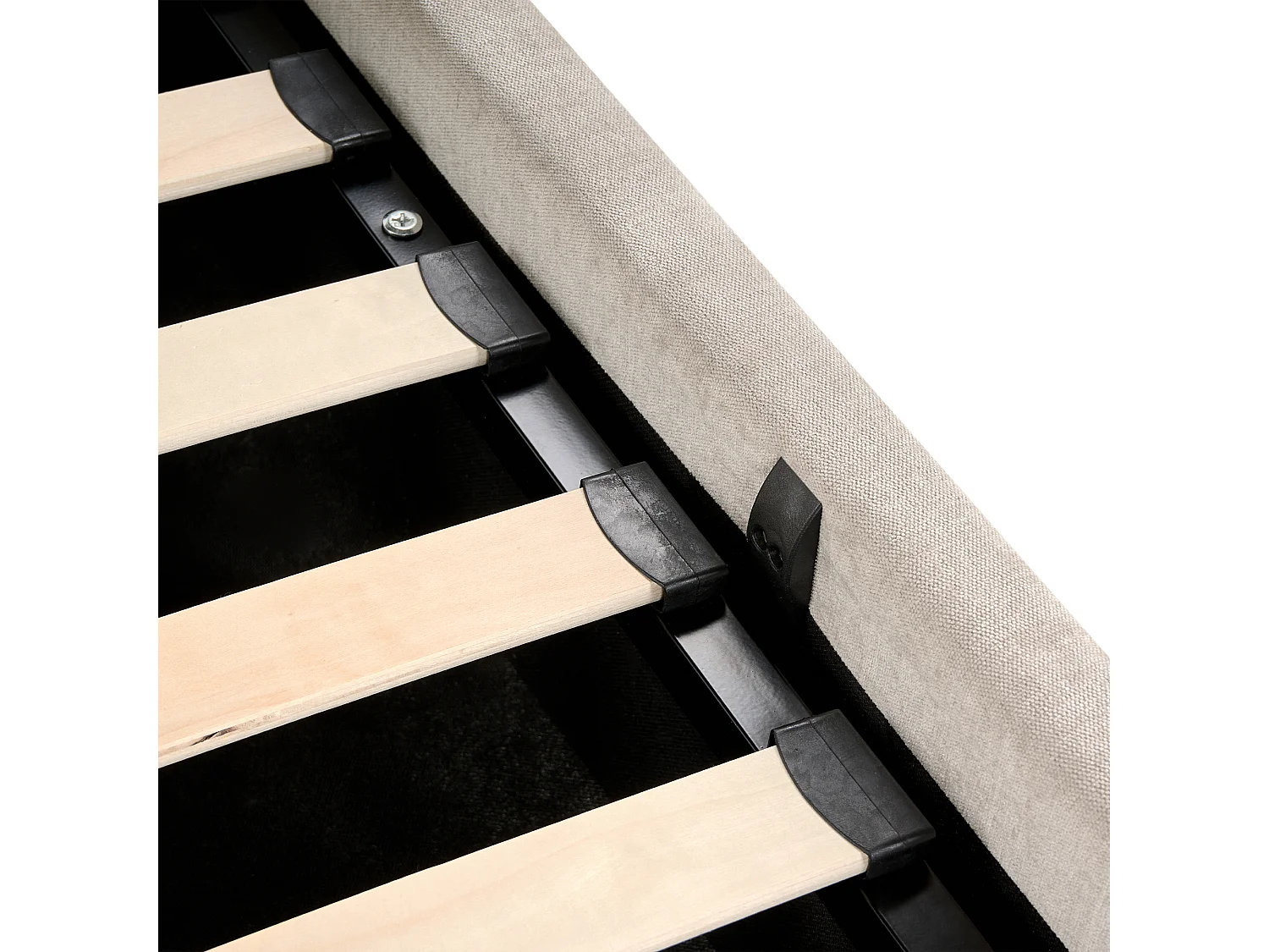 Letto contenitore Tessuto QUILLIEN 180 x 200 cm Beige