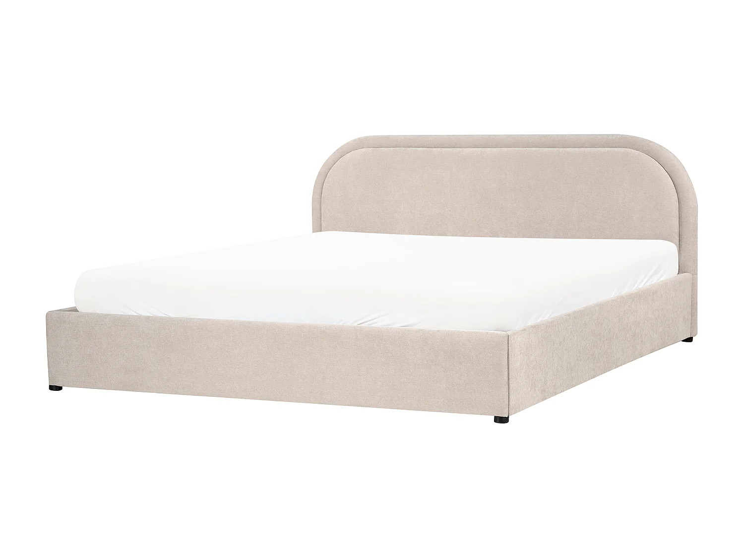 Letto contenitore Tessuto QUILLIEN 180 x 200 cm Beige