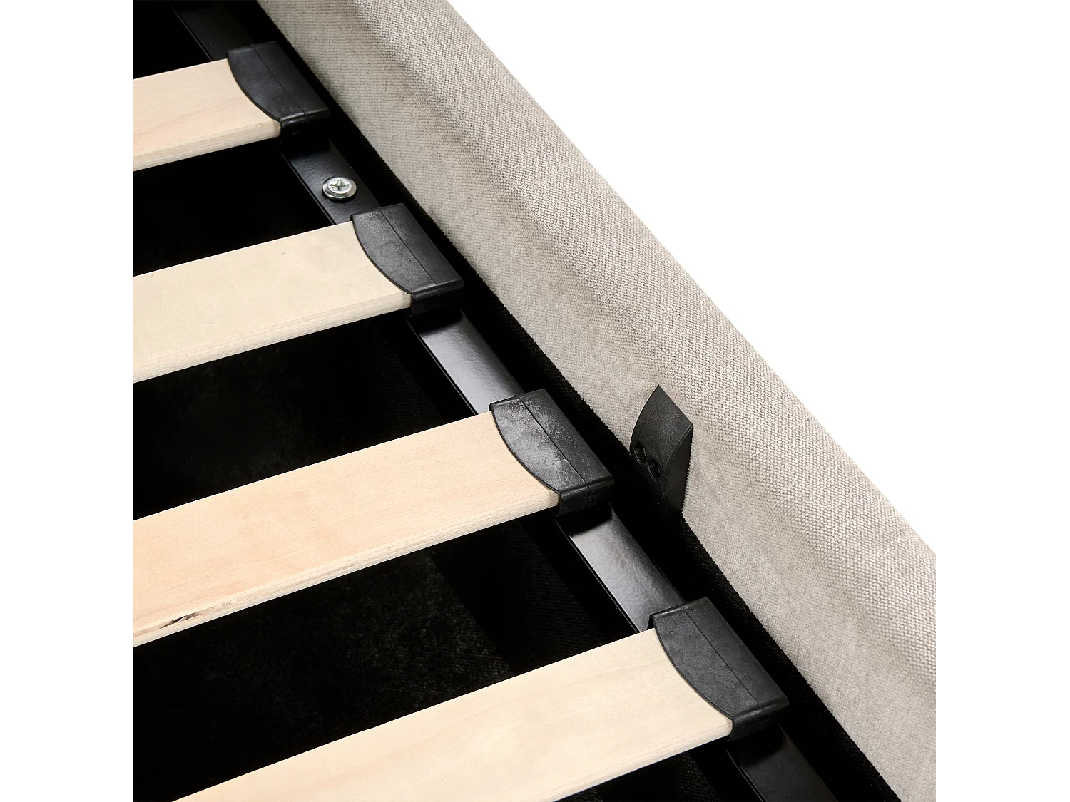 Letto contenitore Tessuto QUILLIEN 180 x 200 cm Beige