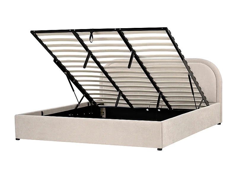 Letto contenitore Tessuto QUILLIEN 180 x 200 cm Beige