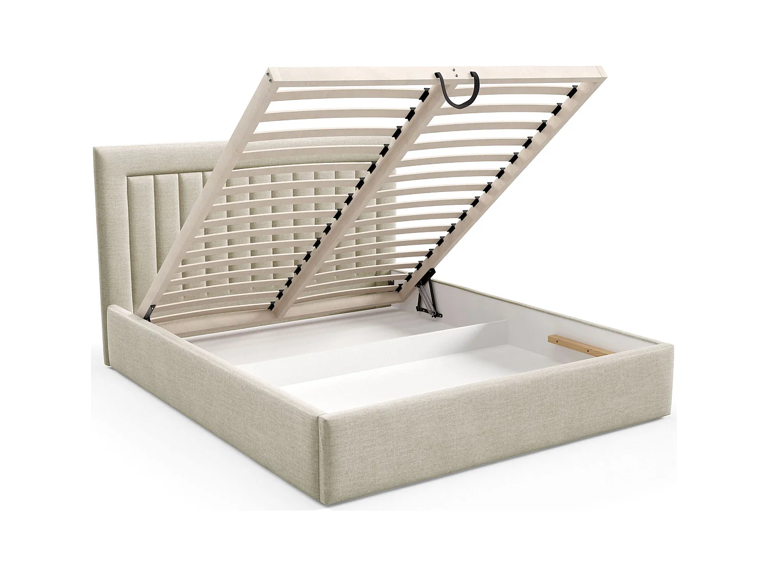 Lit avec coffre 180x200 cm - beige clair - AVERIN