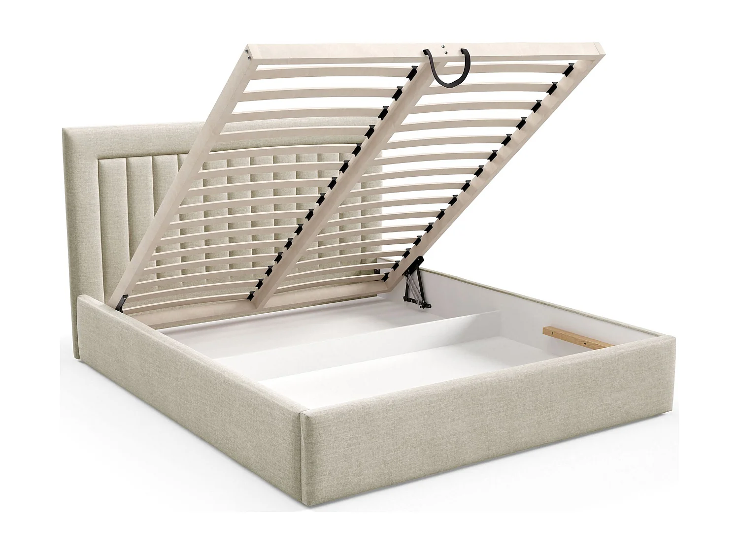 Lit avec coffre 180x200 cm - beige clair - AVERIN