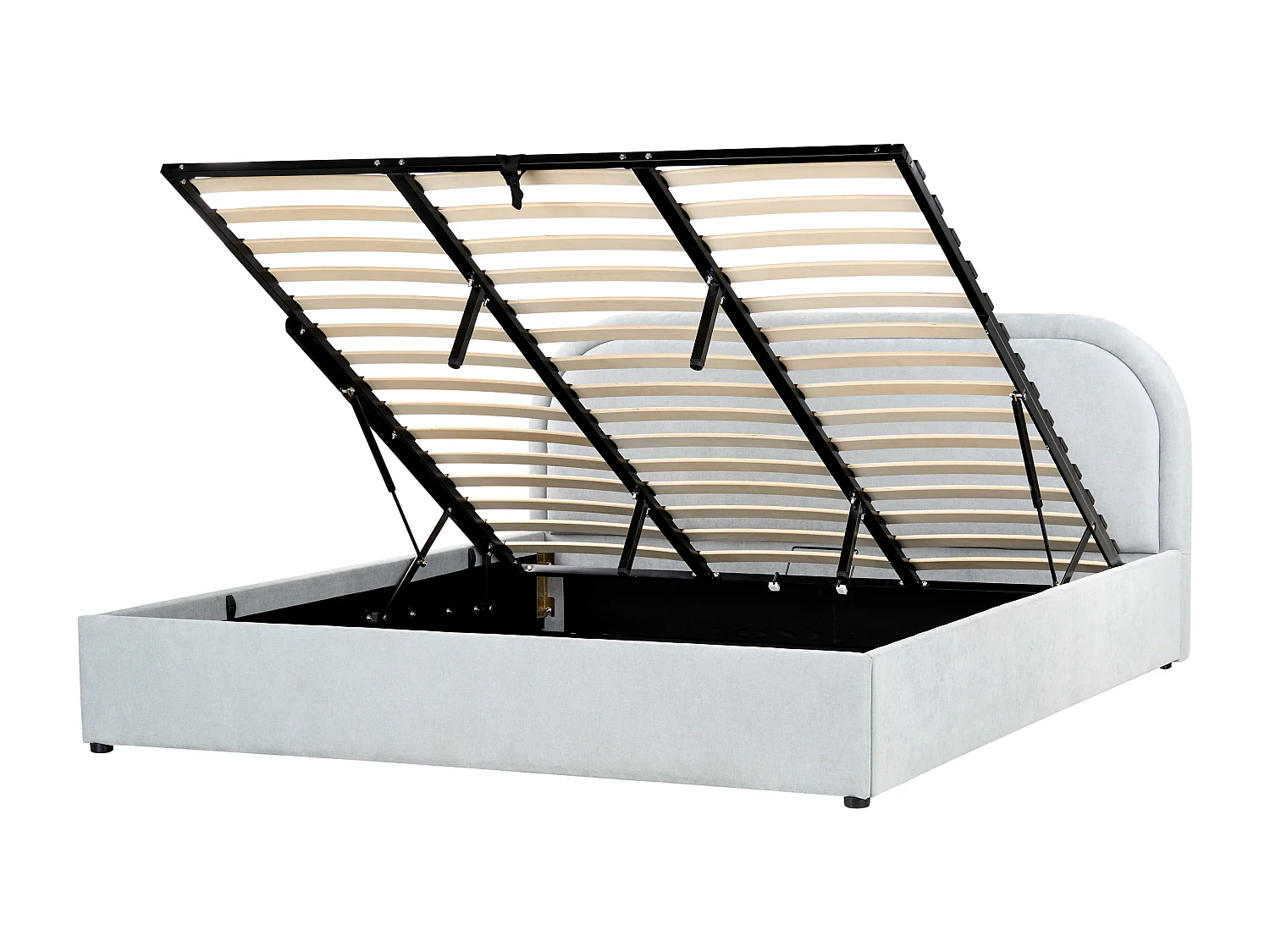 Bett mit Stauraum Stoff QUILLIEN 180 x 200 cm Hellblau