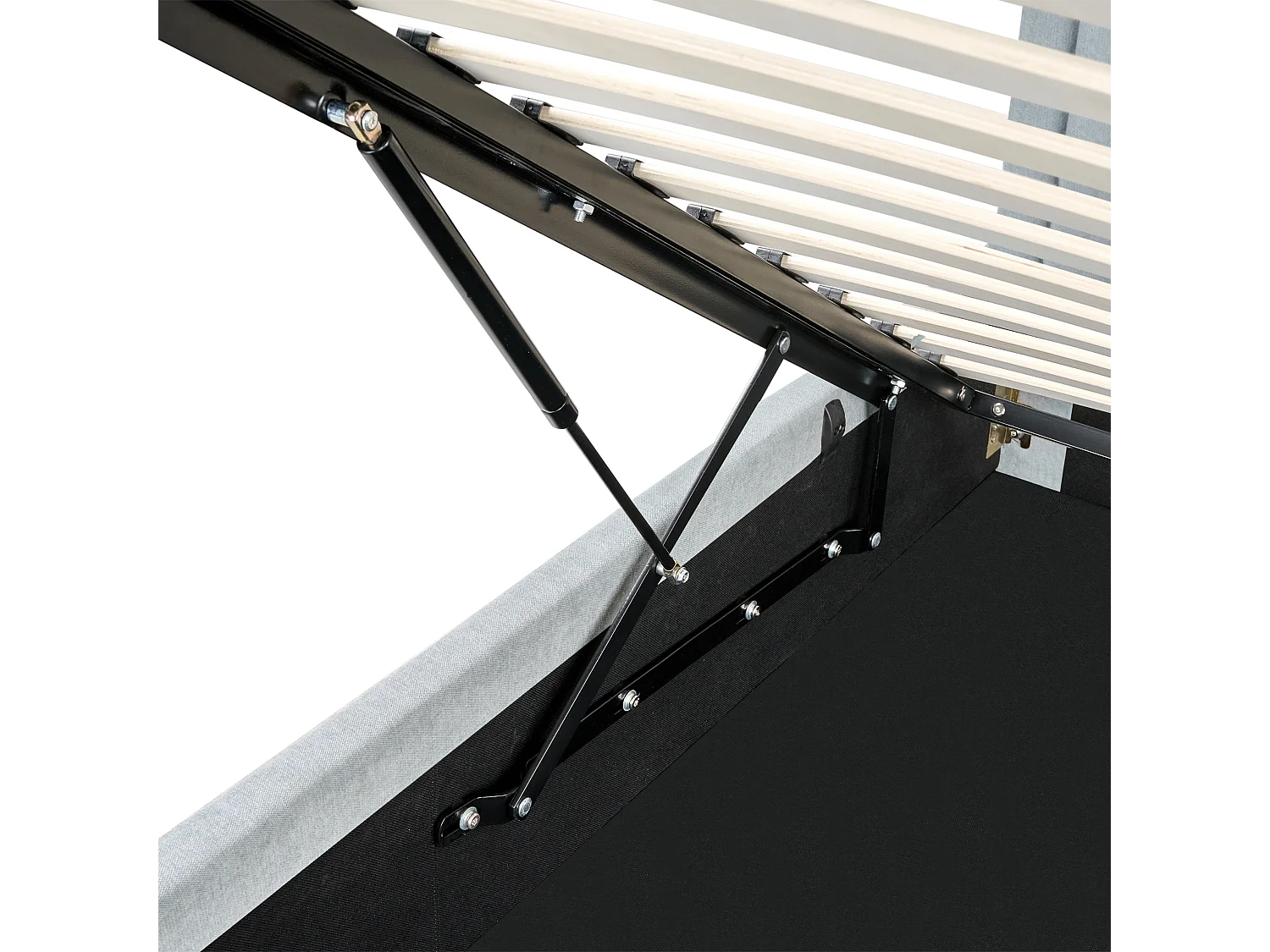 Bett mit Stauraum Stoff QUILLIEN 180 x 200 cm Hellblau