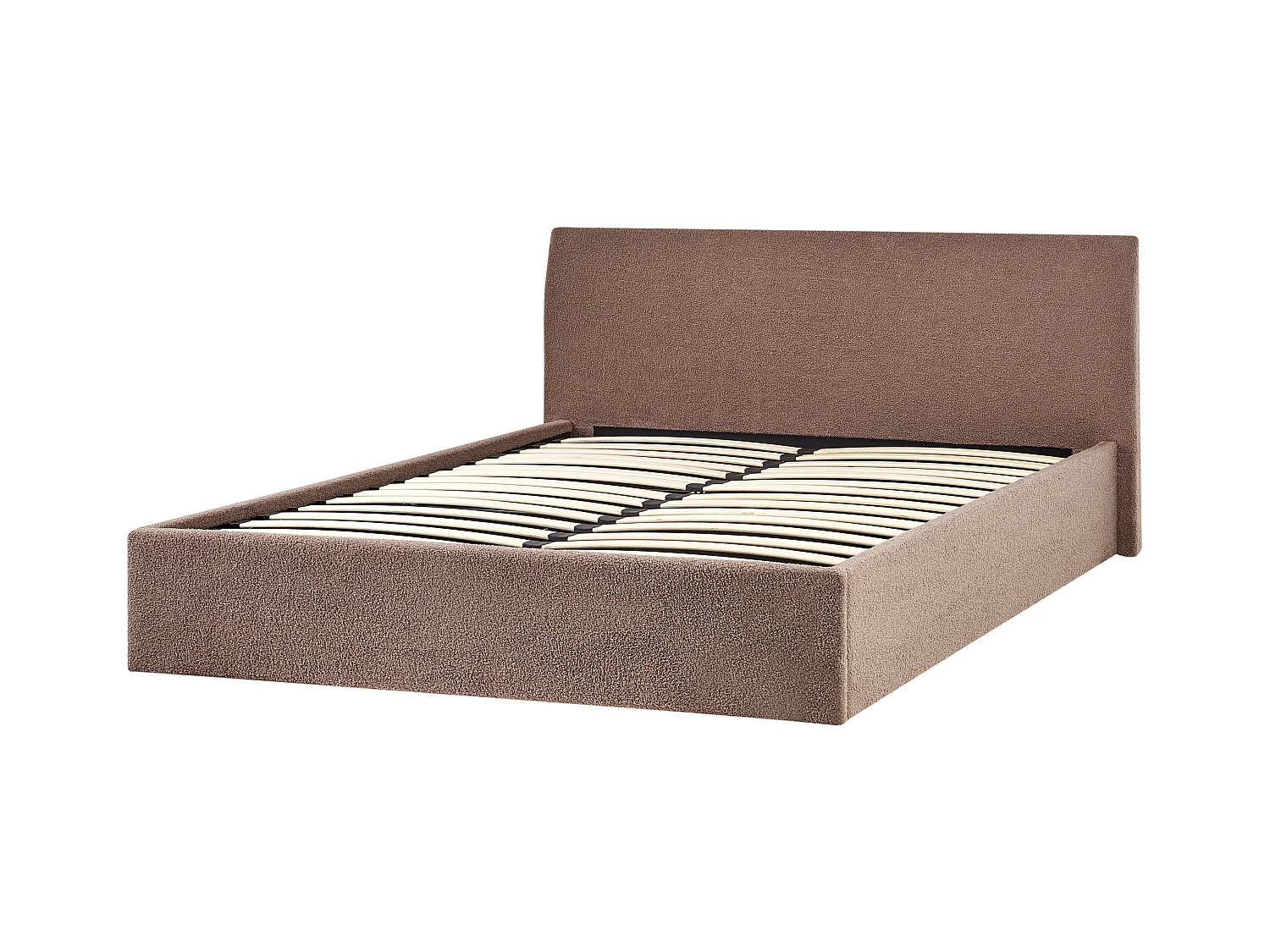 Lit ottoman Bouclé ORBEY 180 x 200 cm Marron