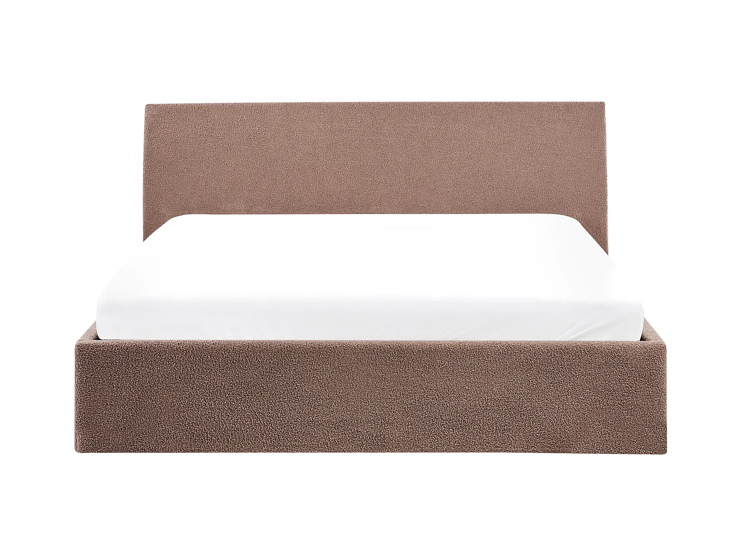 Lit ottoman Bouclé ORBEY 180 x 200 cm Marron