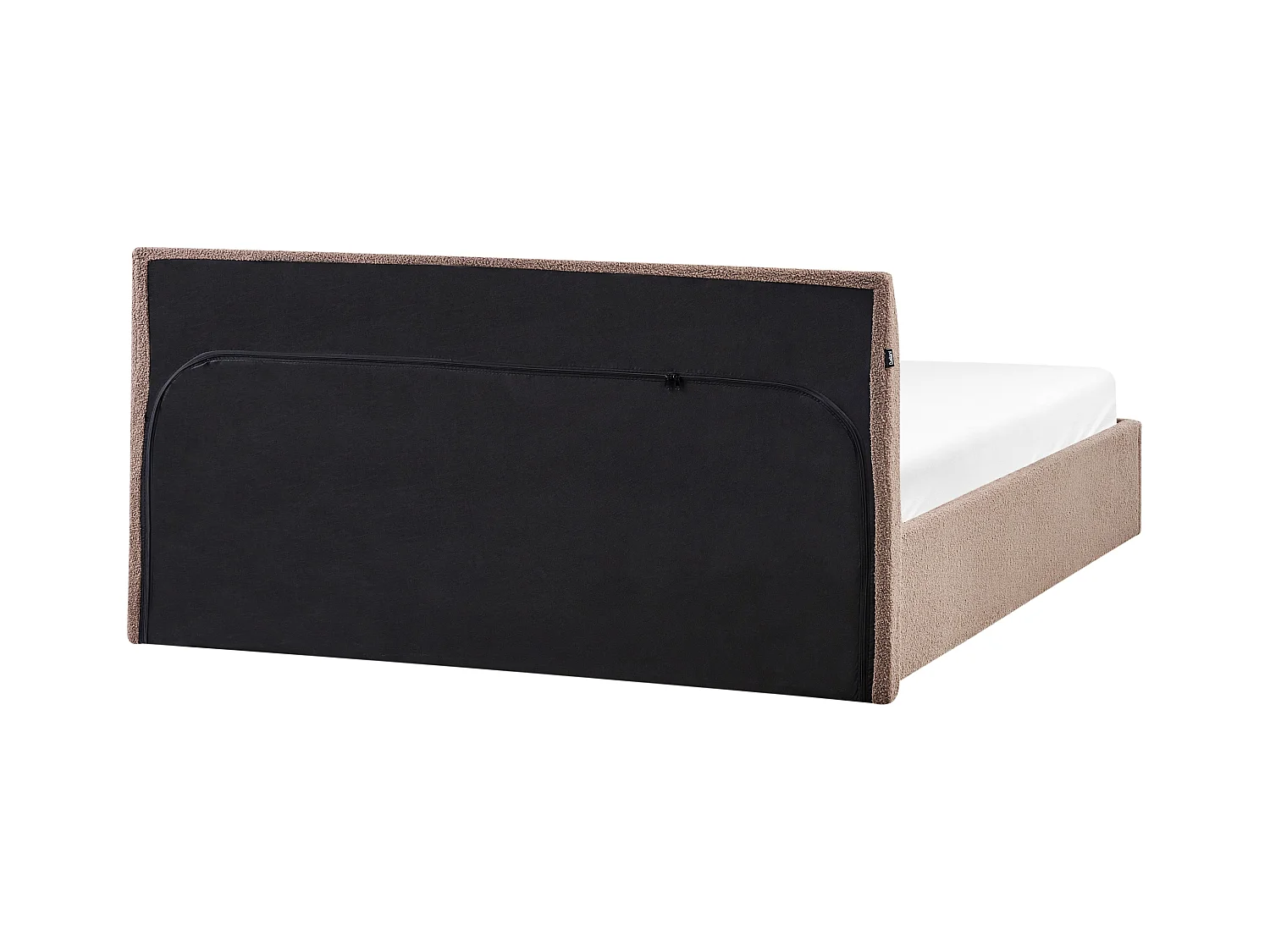 Lit ottoman Bouclé ORBEY 180 x 200 cm Marron