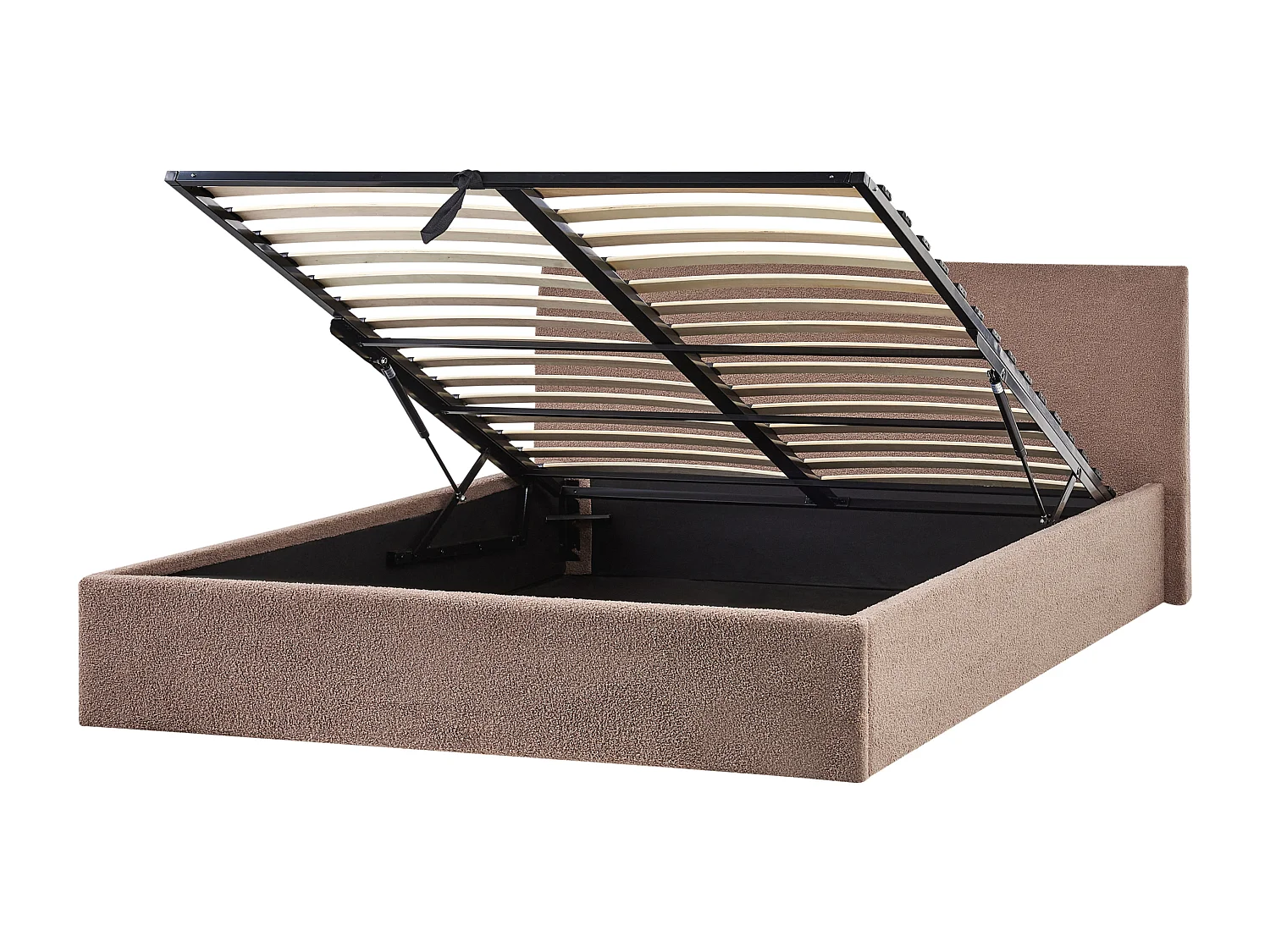 Letto contenitore Bouclé ORBEY 180 x 200 cm Marrone