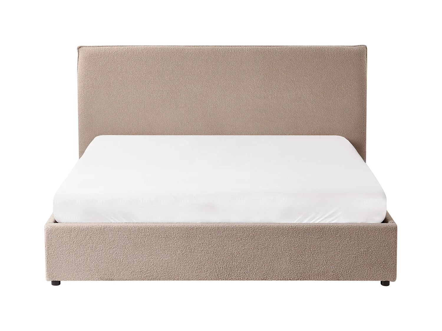 Lit ottoman Bouclé LAVAUR 160 x 200 cm Taupe