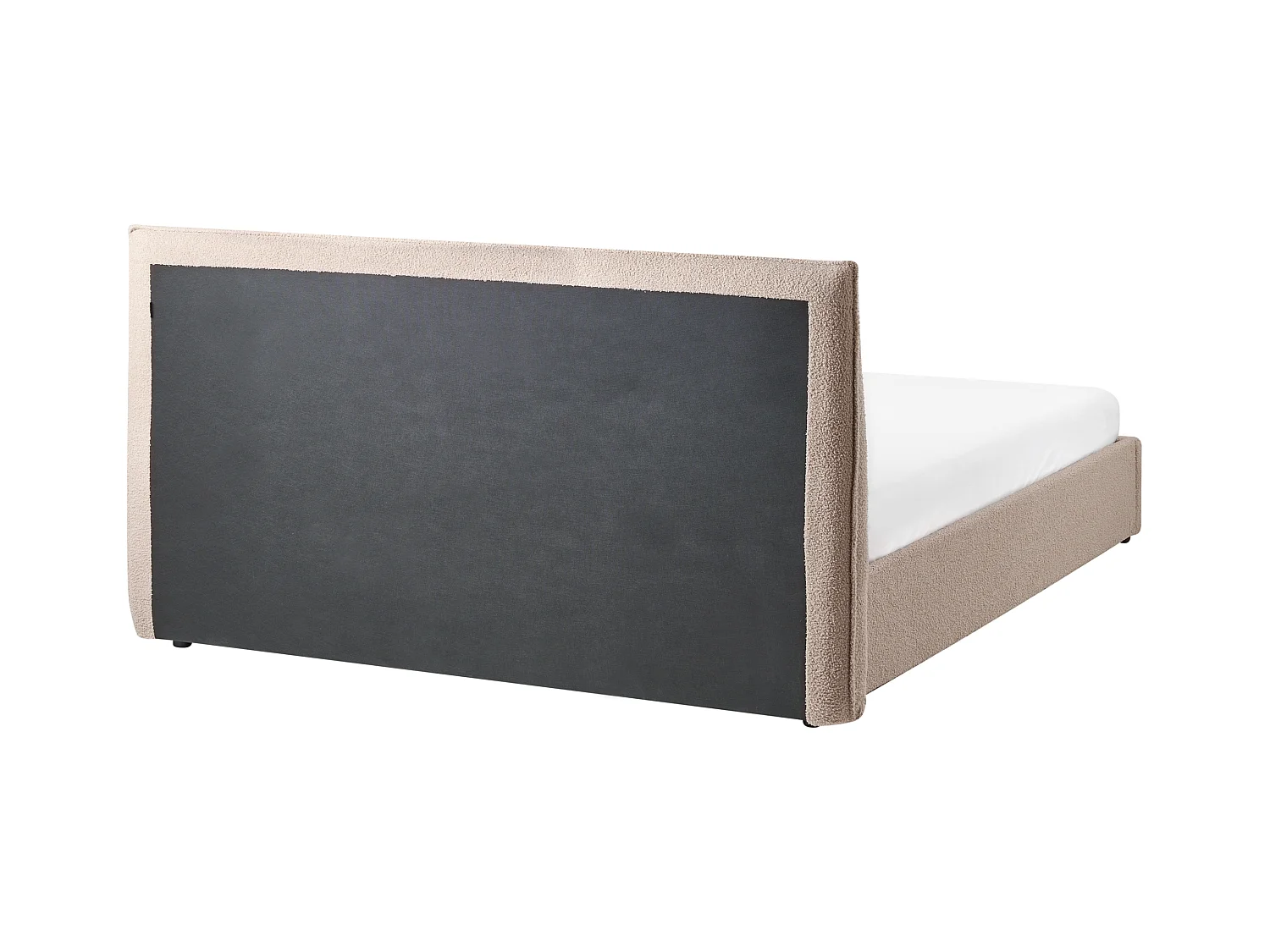 Lit ottoman Bouclé LAVAUR 160 x 200 cm Taupe