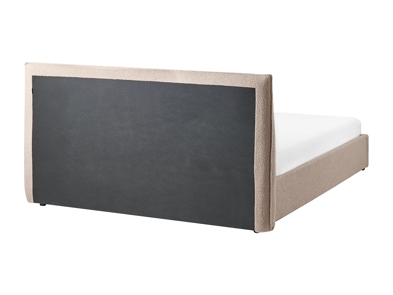 Bett mit Stauraum Bouclé LAVAUR 160 x 200 cm Taupe