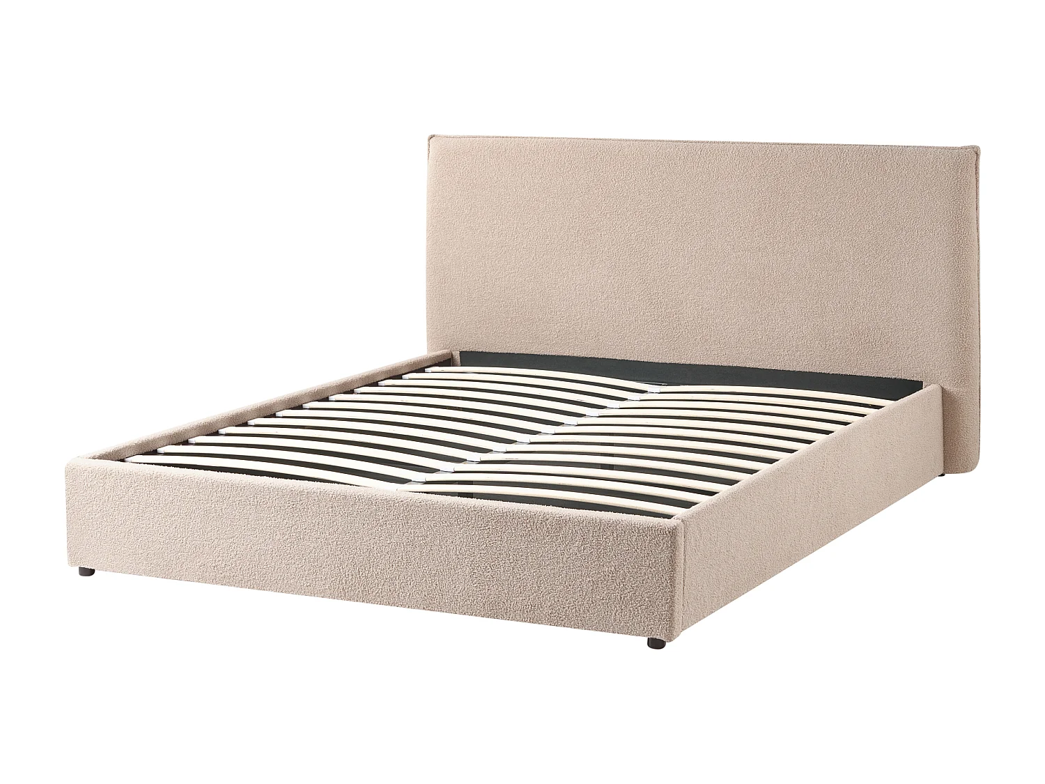 Bett mit Stauraum Bouclé LAVAUR 160 x 200 cm Taupe