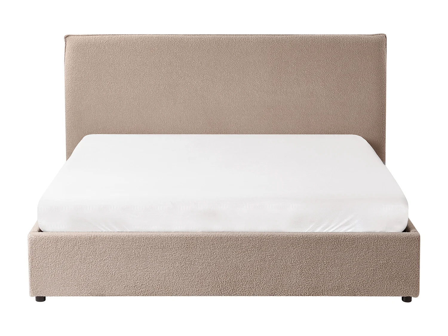 Bett mit Stauraum Bouclé LAVAUR 160 x 200 cm Taupe