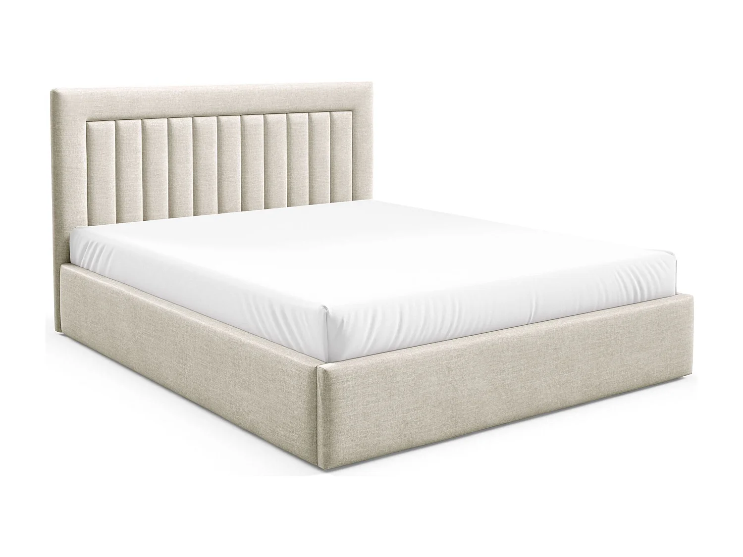 Lit avec coffre 160x200 cm - beige clair - AVERIN