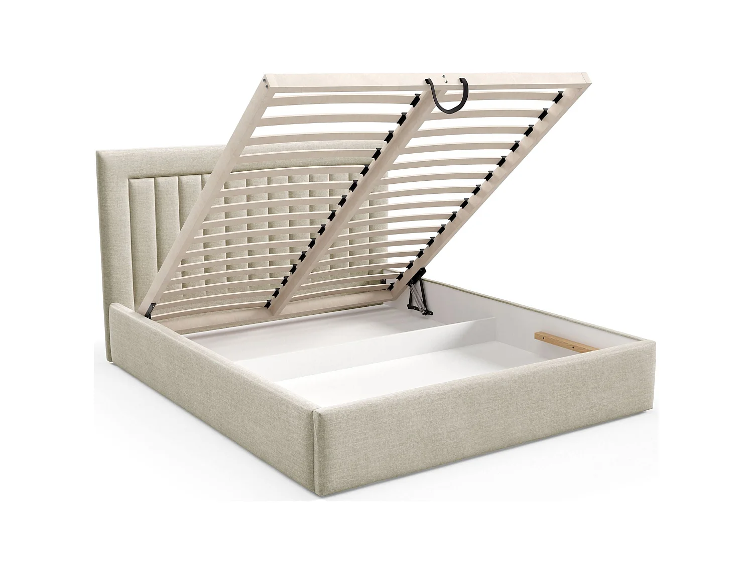 Lit avec coffre 160x200 cm - beige clair - AVERIN