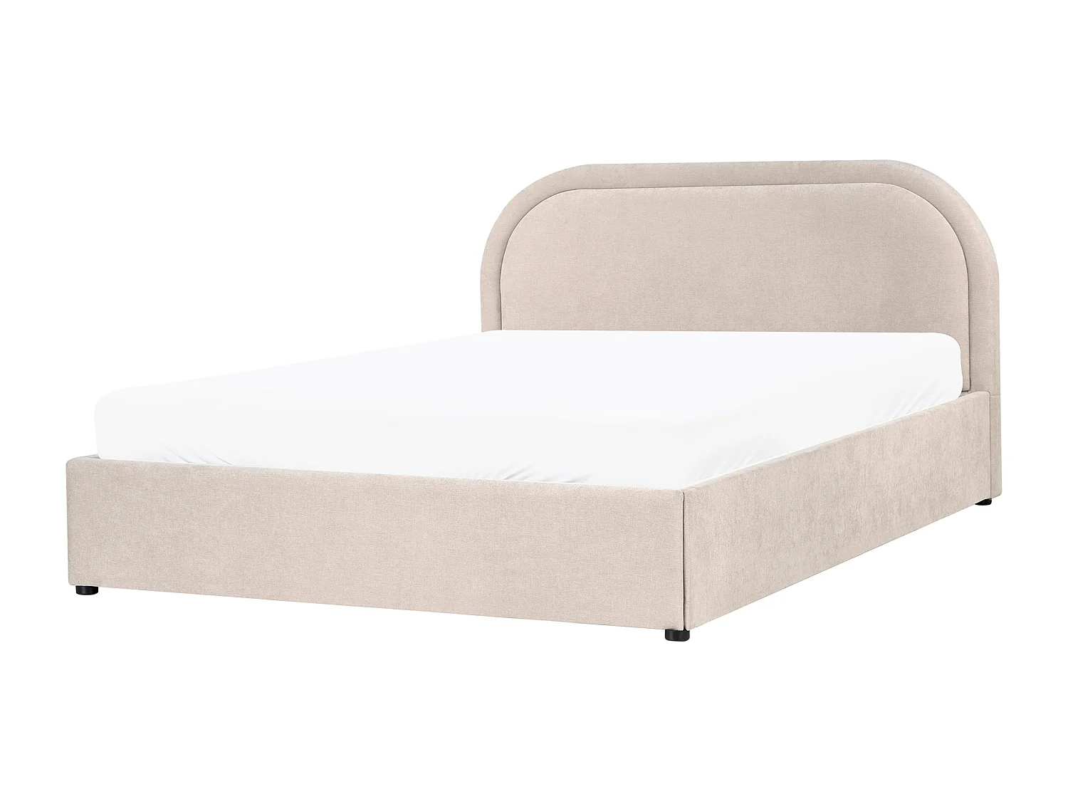 Ottoman Bed QUILLIEN Chenille Light Beige 140 x 200 cm (EU Double)