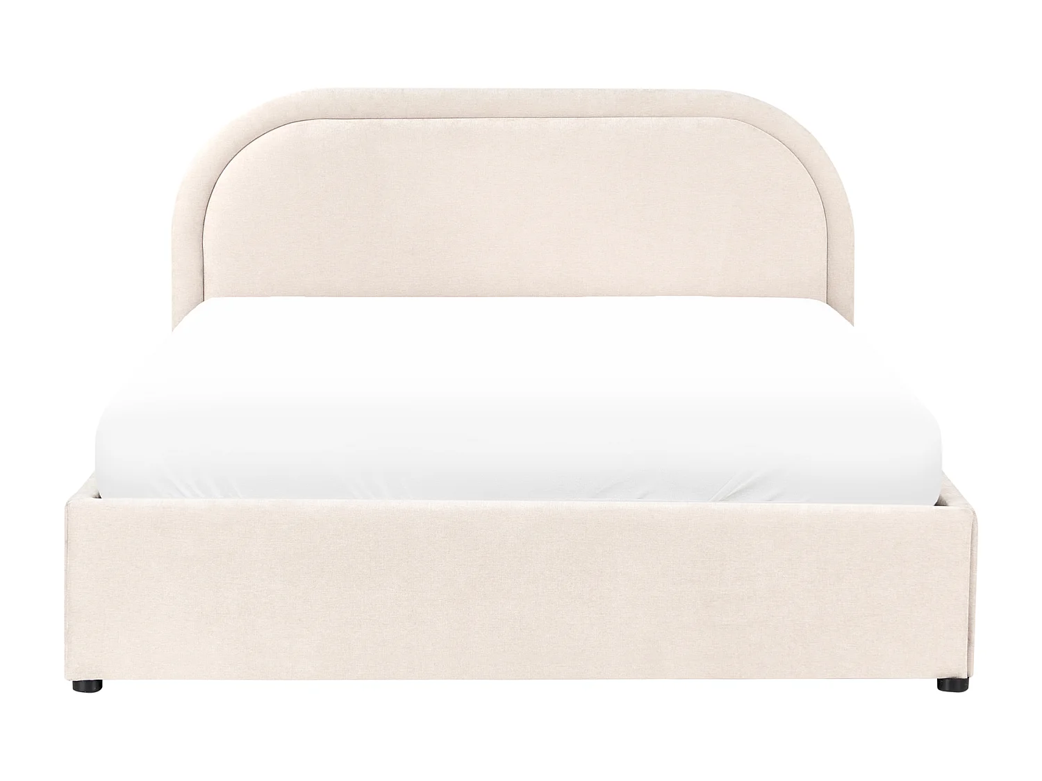 Ottoman Bed QUILLIEN Chenille Light Beige 140 x 200 cm (EU Double)