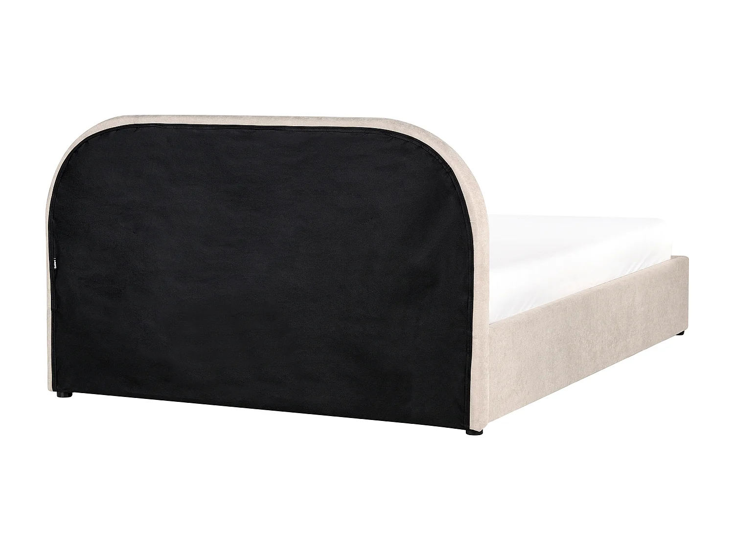 Ottoman Bed QUILLIEN Chenille Light Beige 140 x 200 cm (EU Double)