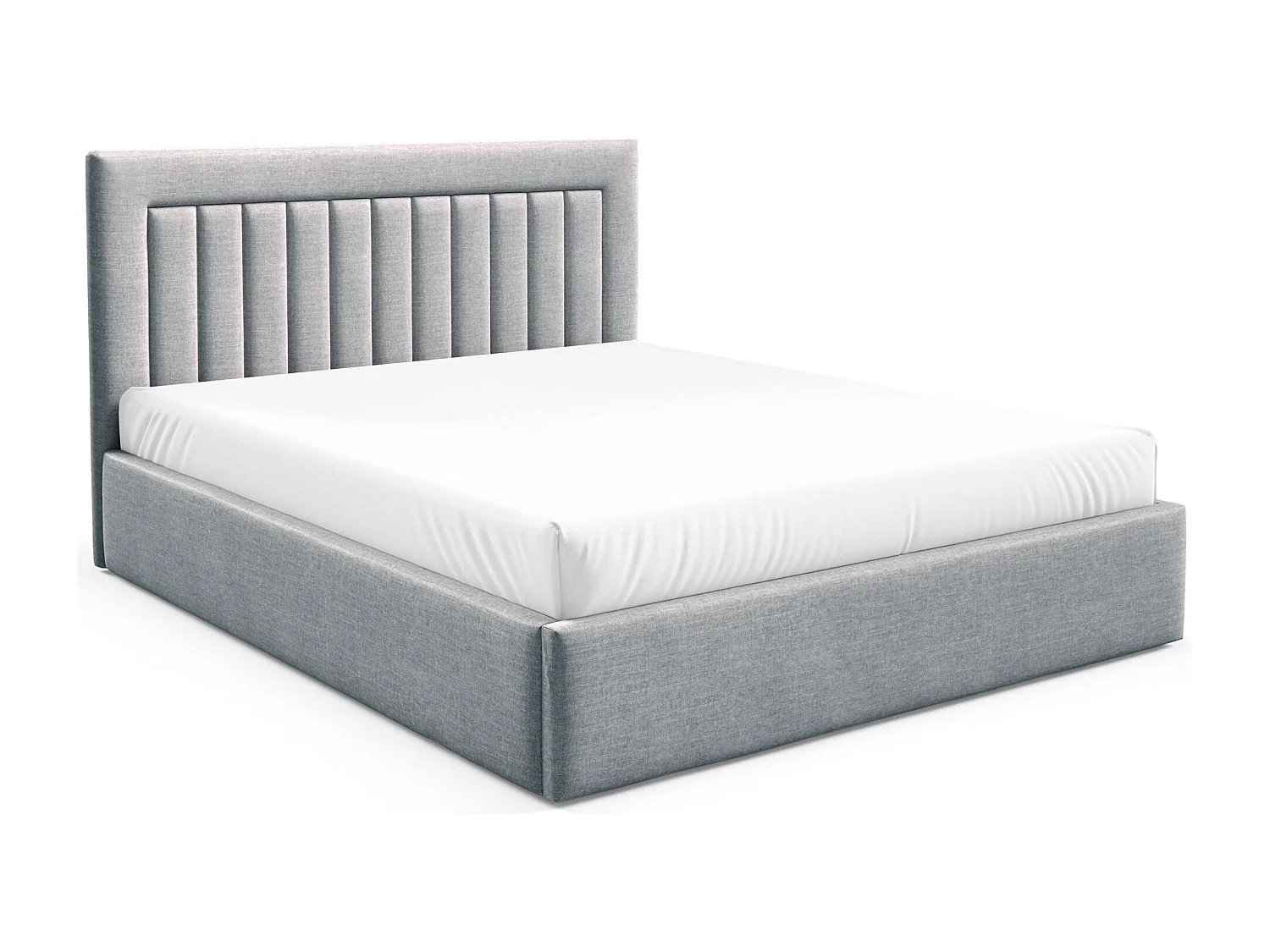 Lit avec coffre 180x200 cm - gris clair - AVERIN