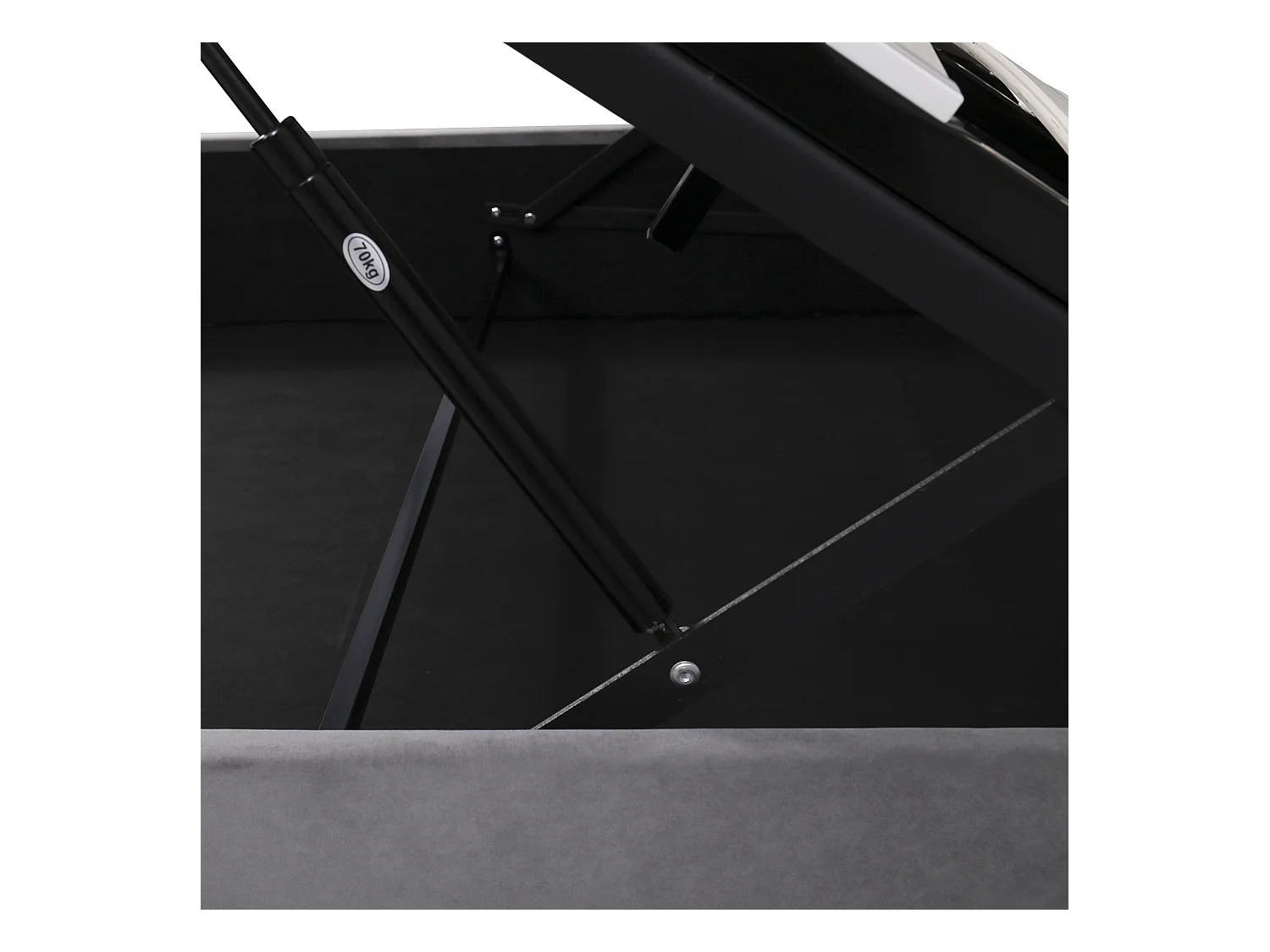 Lit coffre adulte 140x200cm, tête de lit réglable en hauteur, sommier à lattes, en velours gris, sans matelas