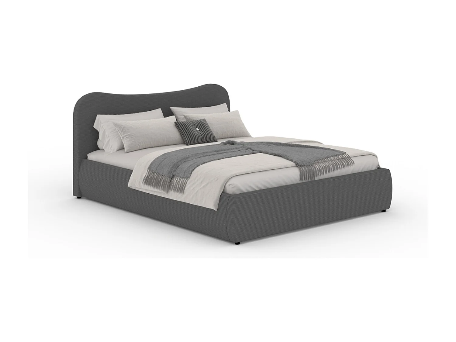 Design fluwelen opbergbed in grijs 140x190cm