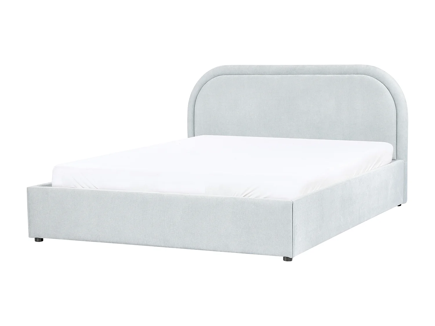 Lit ottoman Tissu chenille QUILLIEN 140 x 200 cm Bleu clair