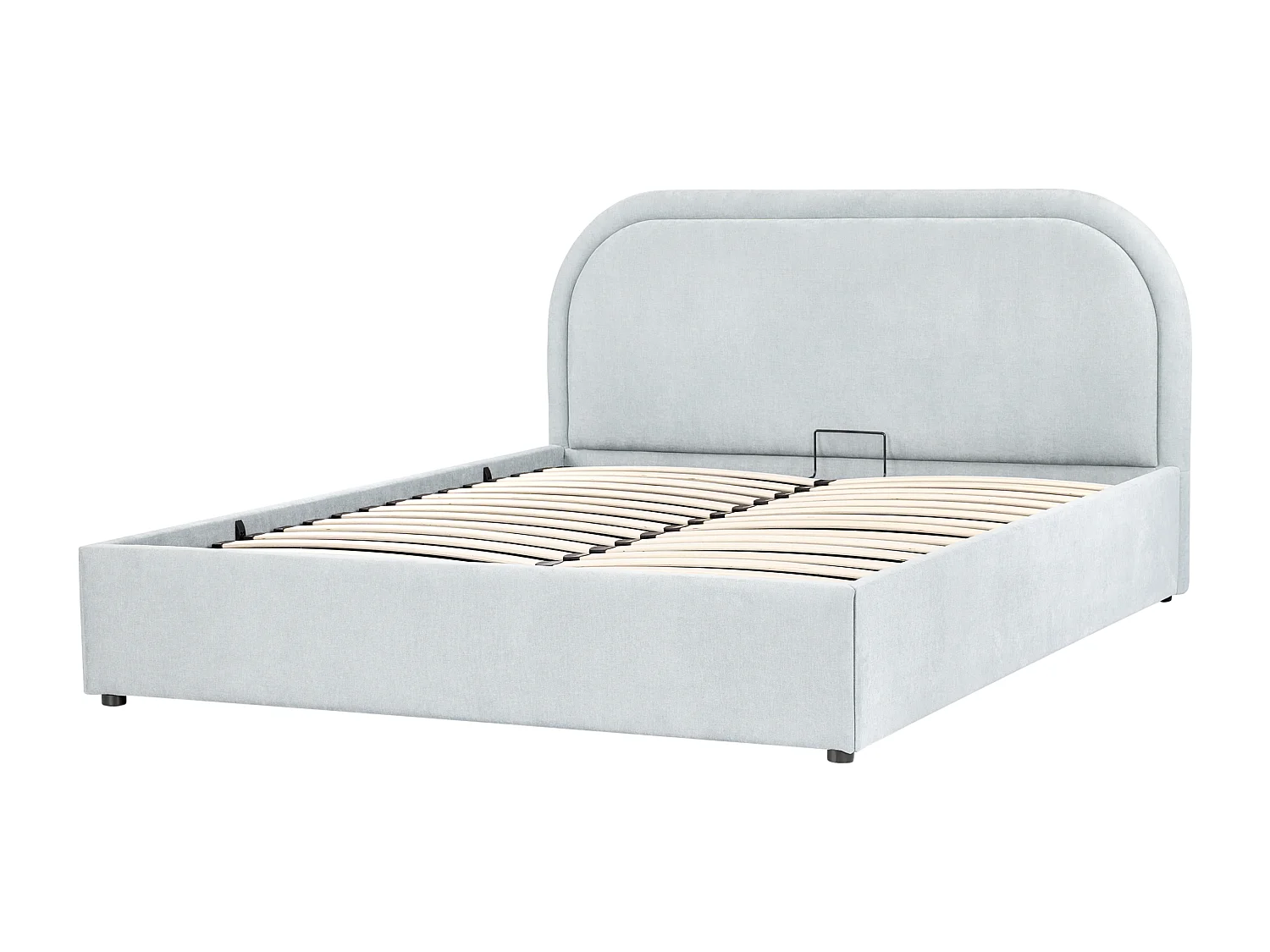 Lit ottoman Tissu chenille QUILLIEN 140 x 200 cm Bleu clair