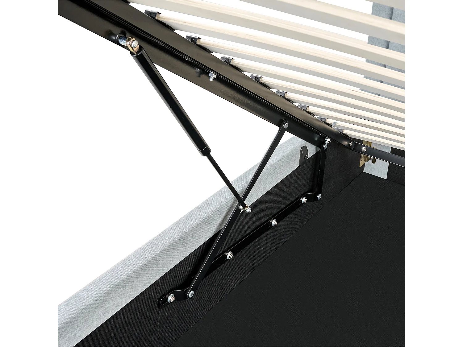 Lit ottoman Tissu chenille QUILLIEN 140 x 200 cm Bleu clair