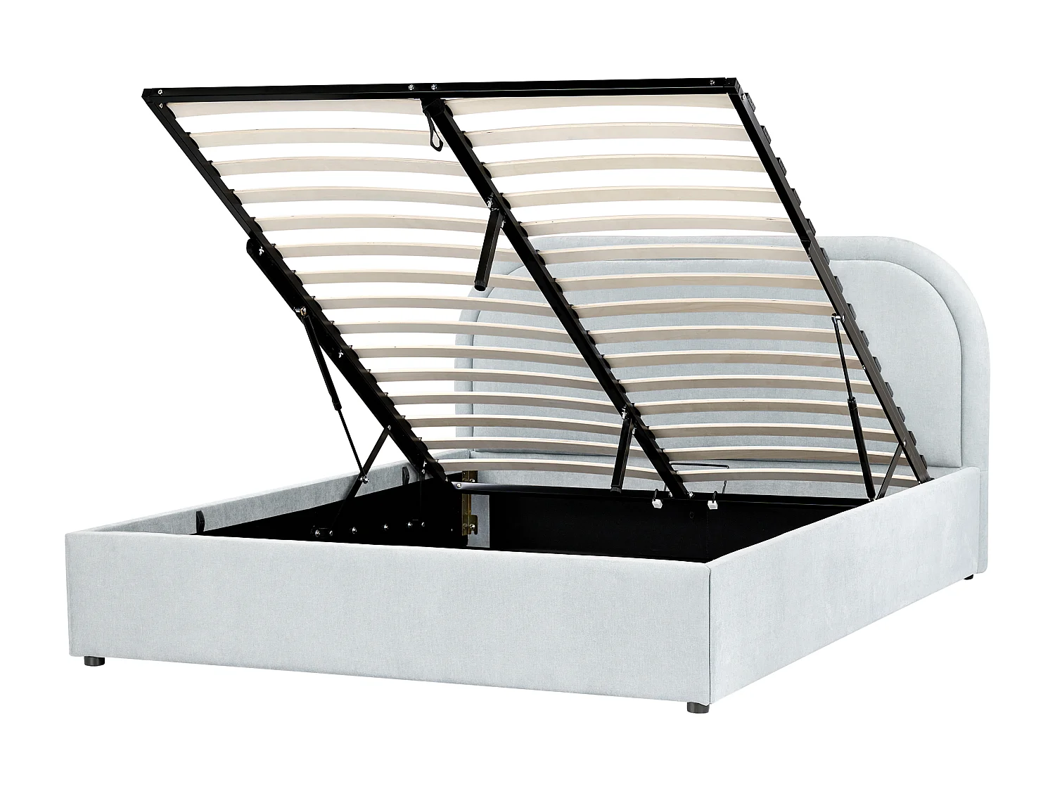 Lit ottoman Tissu chenille QUILLIEN 140 x 200 cm Bleu clair