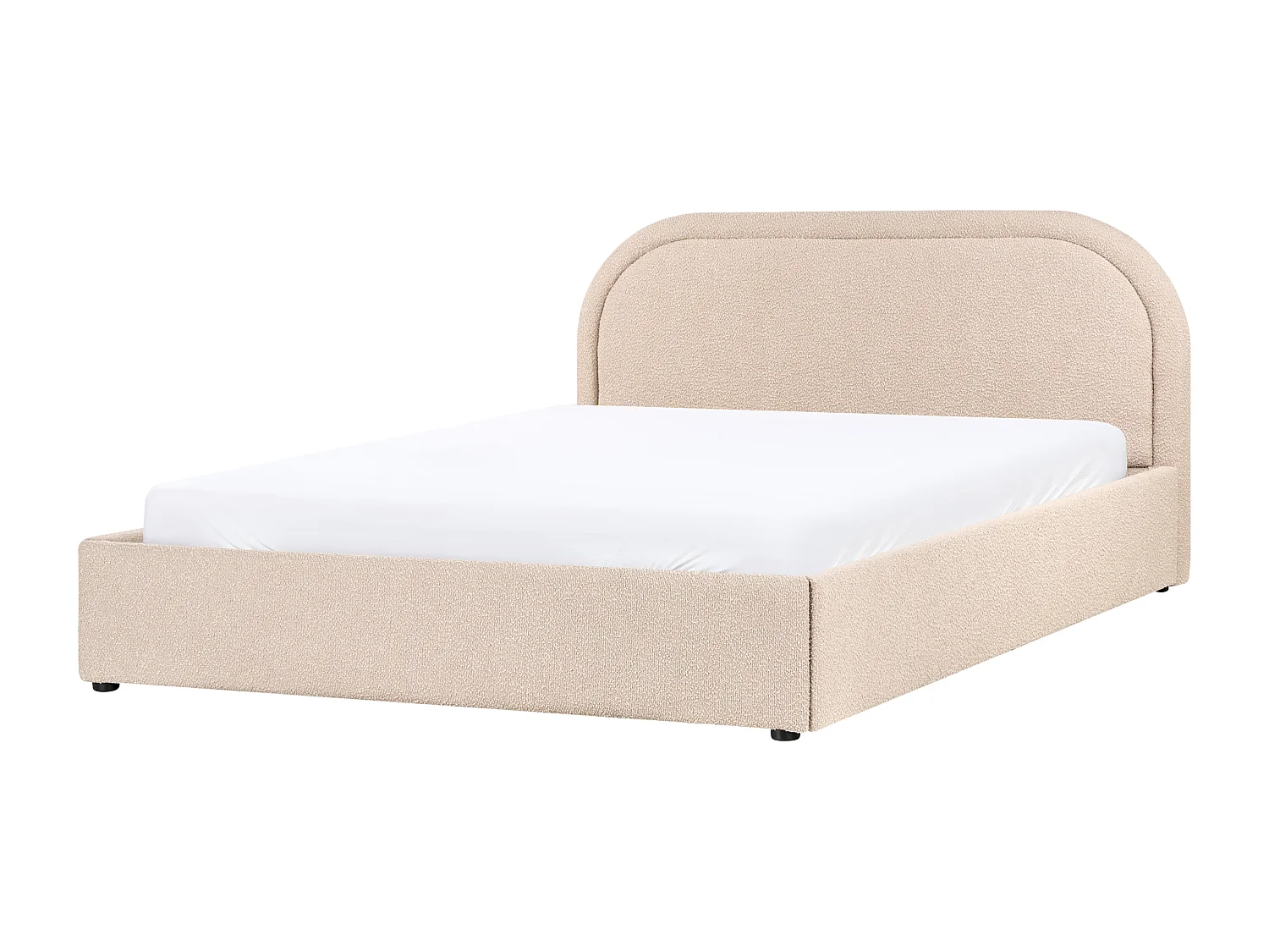 Bett mit Stauraum Bouclé QUILLIEN 160 x 200 cm Beige