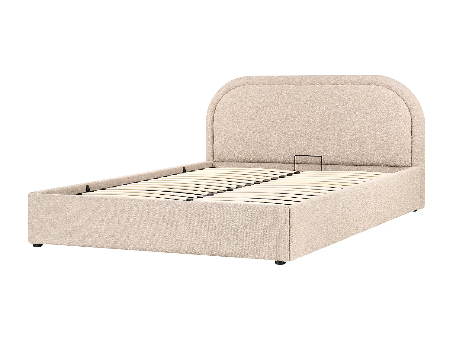 Bett mit Stauraum Bouclé QUILLIEN 160 x 200 cm Beige