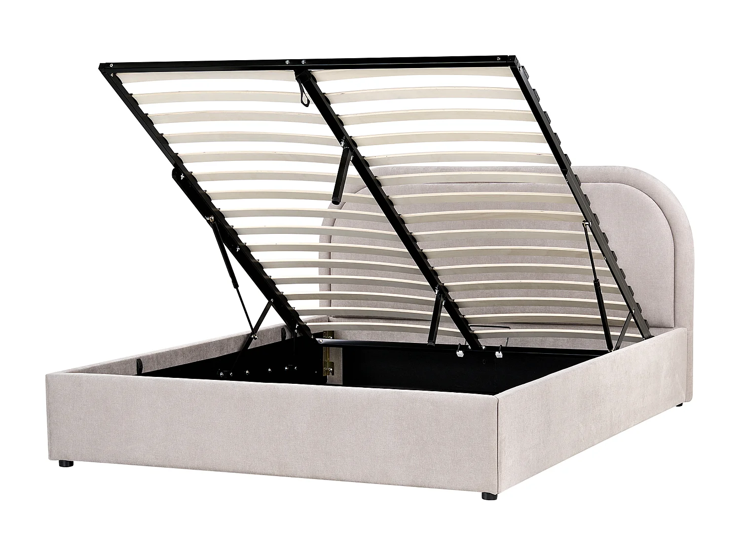 Letto contenitore Tessuto QUILLIEN 140 x 200 cm Tortora