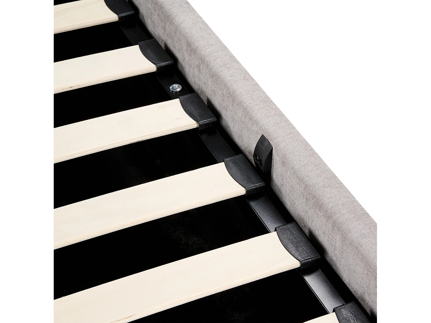 Letto contenitore Tessuto QUILLIEN 140 x 200 cm Tortora