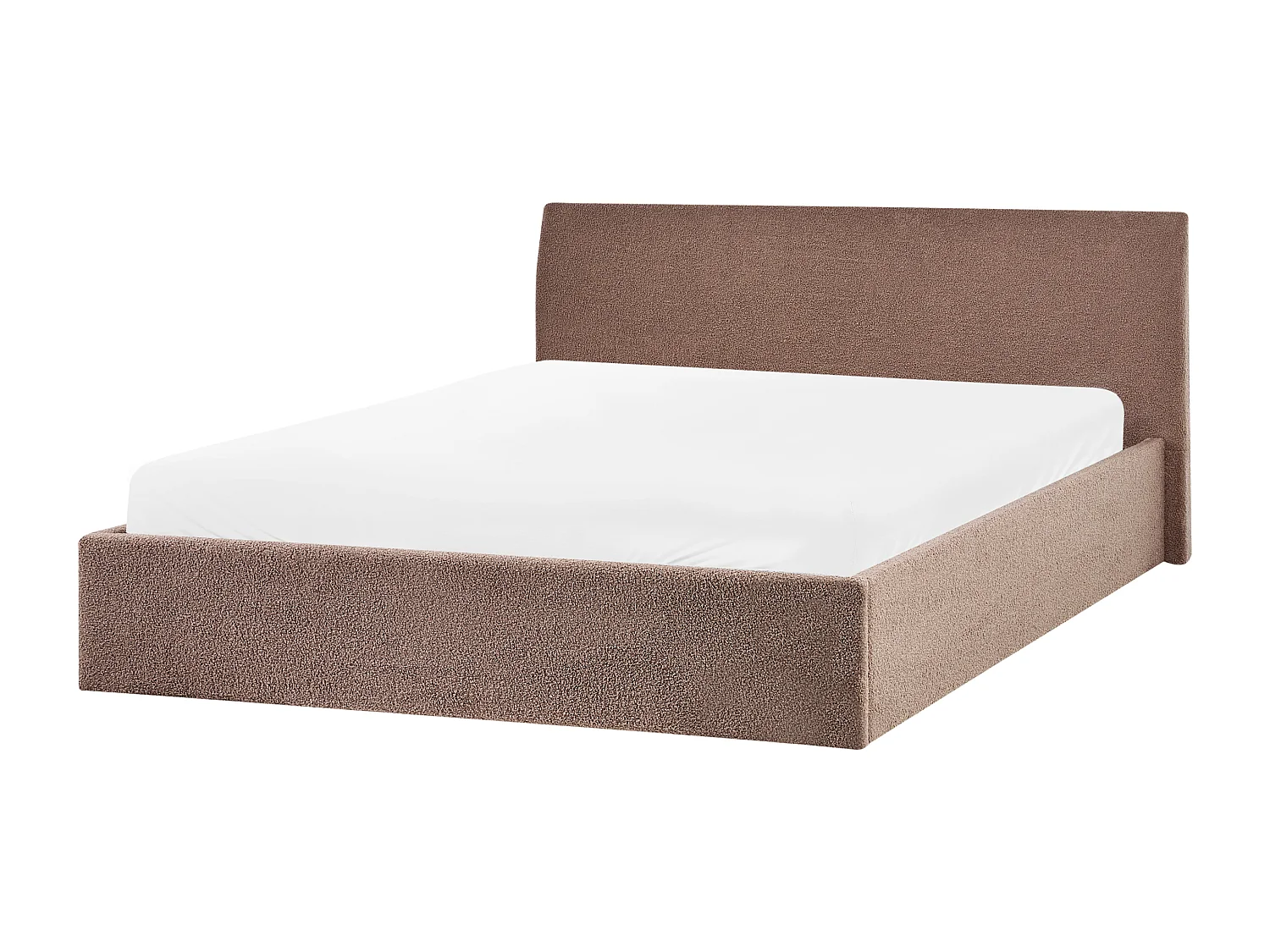 Letto contenitore Bouclé ORBEY 160 x 200 cm Marrone