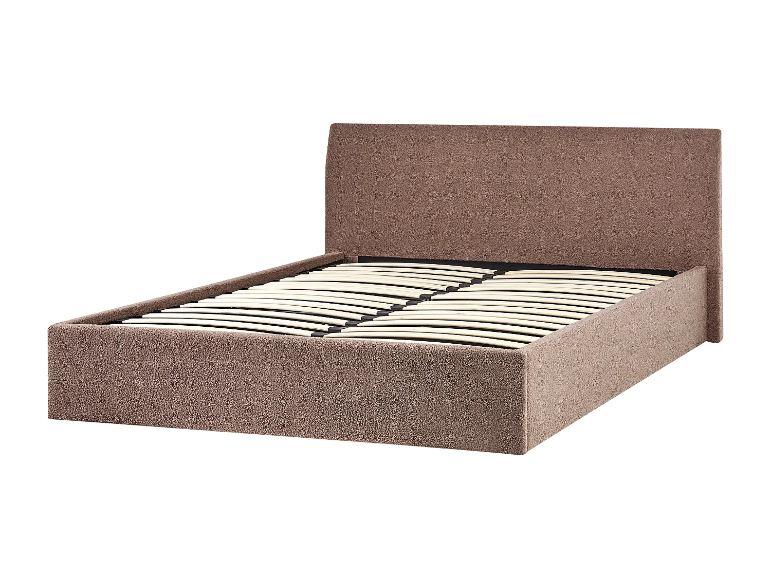 Letto contenitore Bouclé ORBEY 160 x 200 cm Marrone