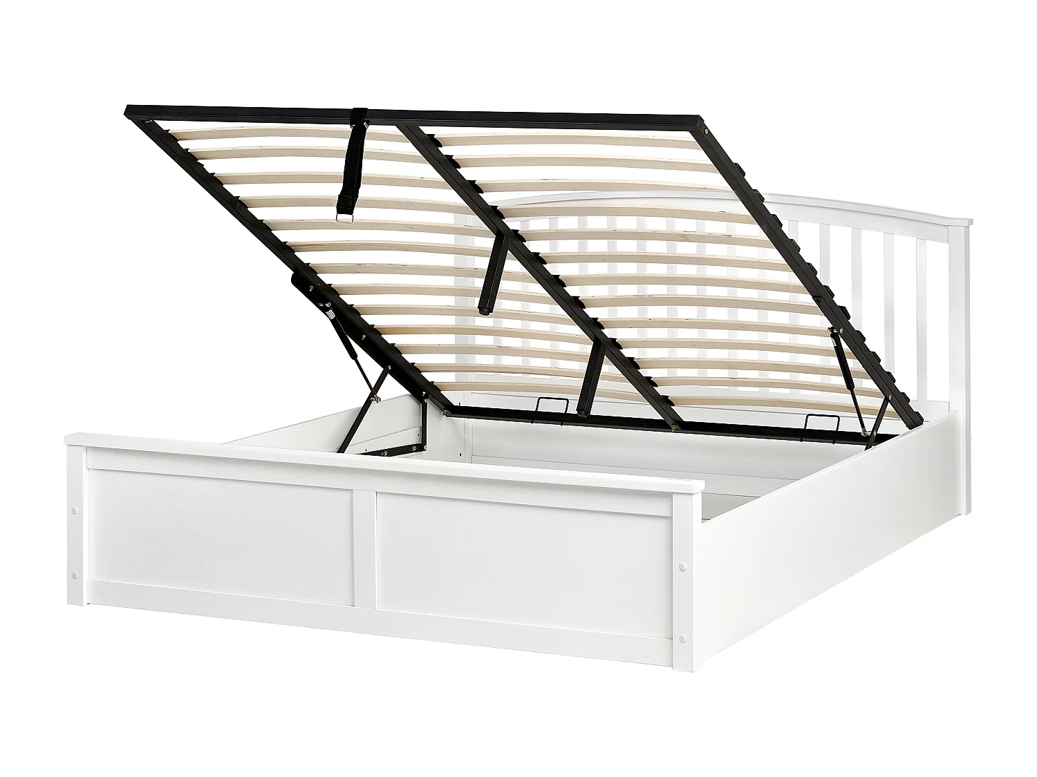 Letto contenitore Legno di pino CLARBEC 160 x 200 cm Bianco