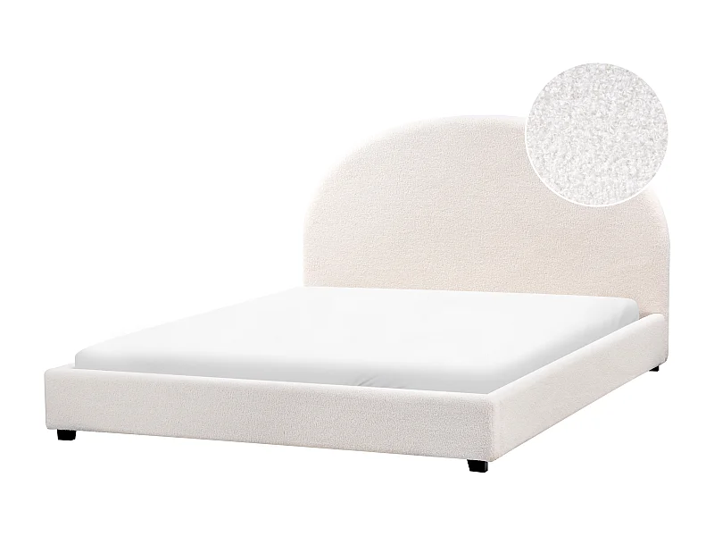 Waterbed Bouclé VAUCLUSE 160 x 200 cm Gebroken wit