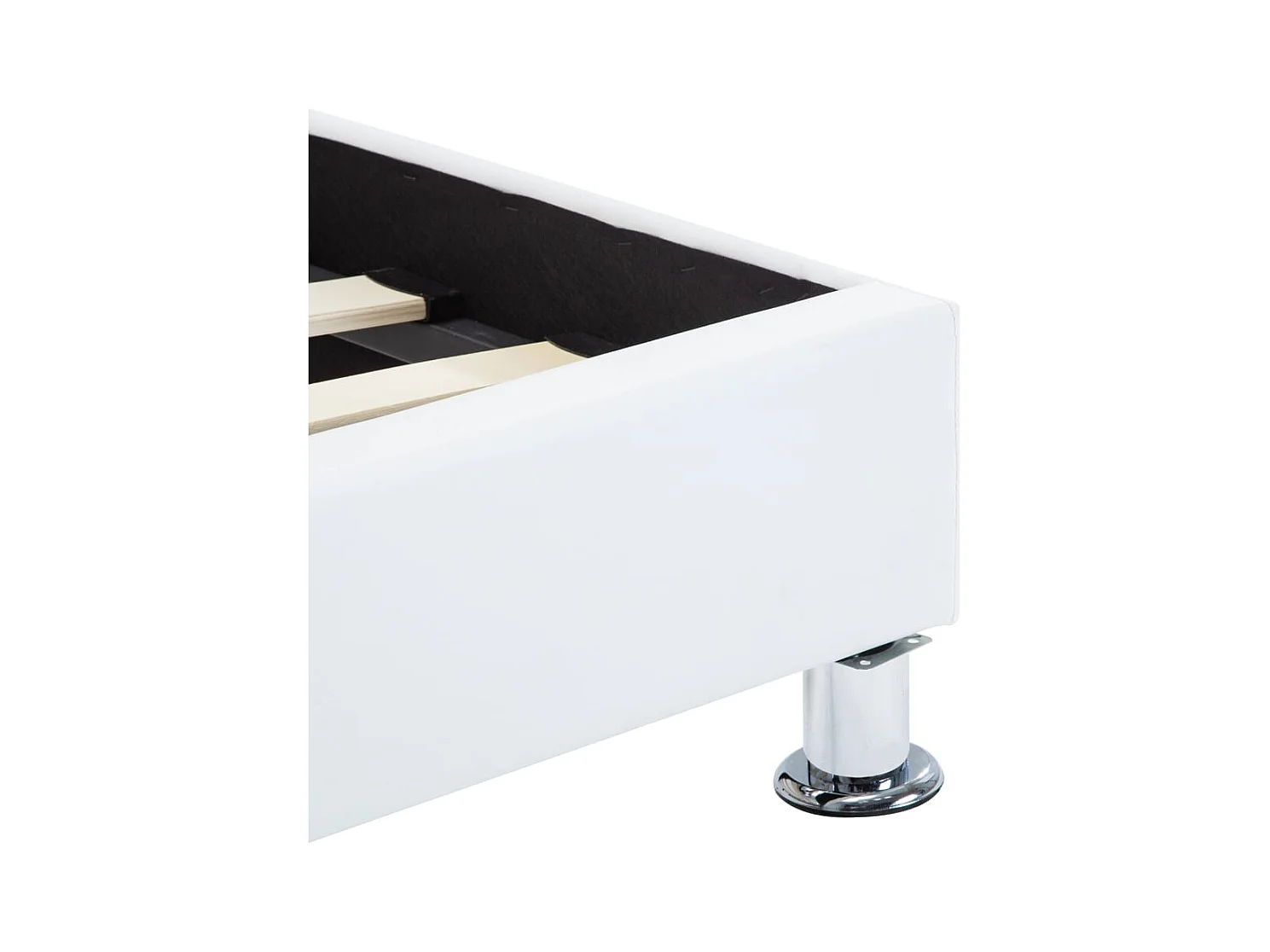 Bedframe met LED kunstleer wit 100x200 cm