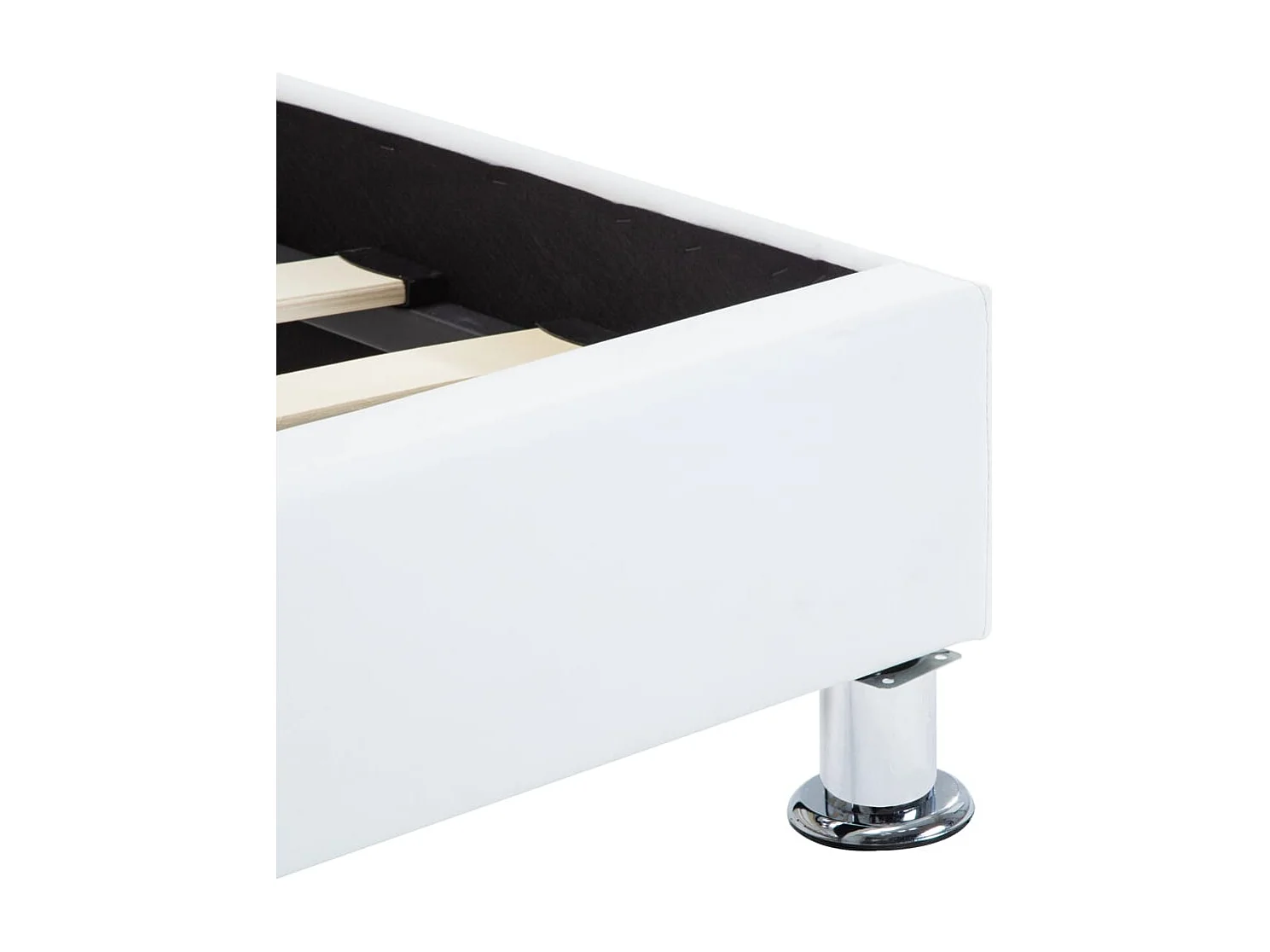 Bedframe met LED kunstleer wit 100x200 cm