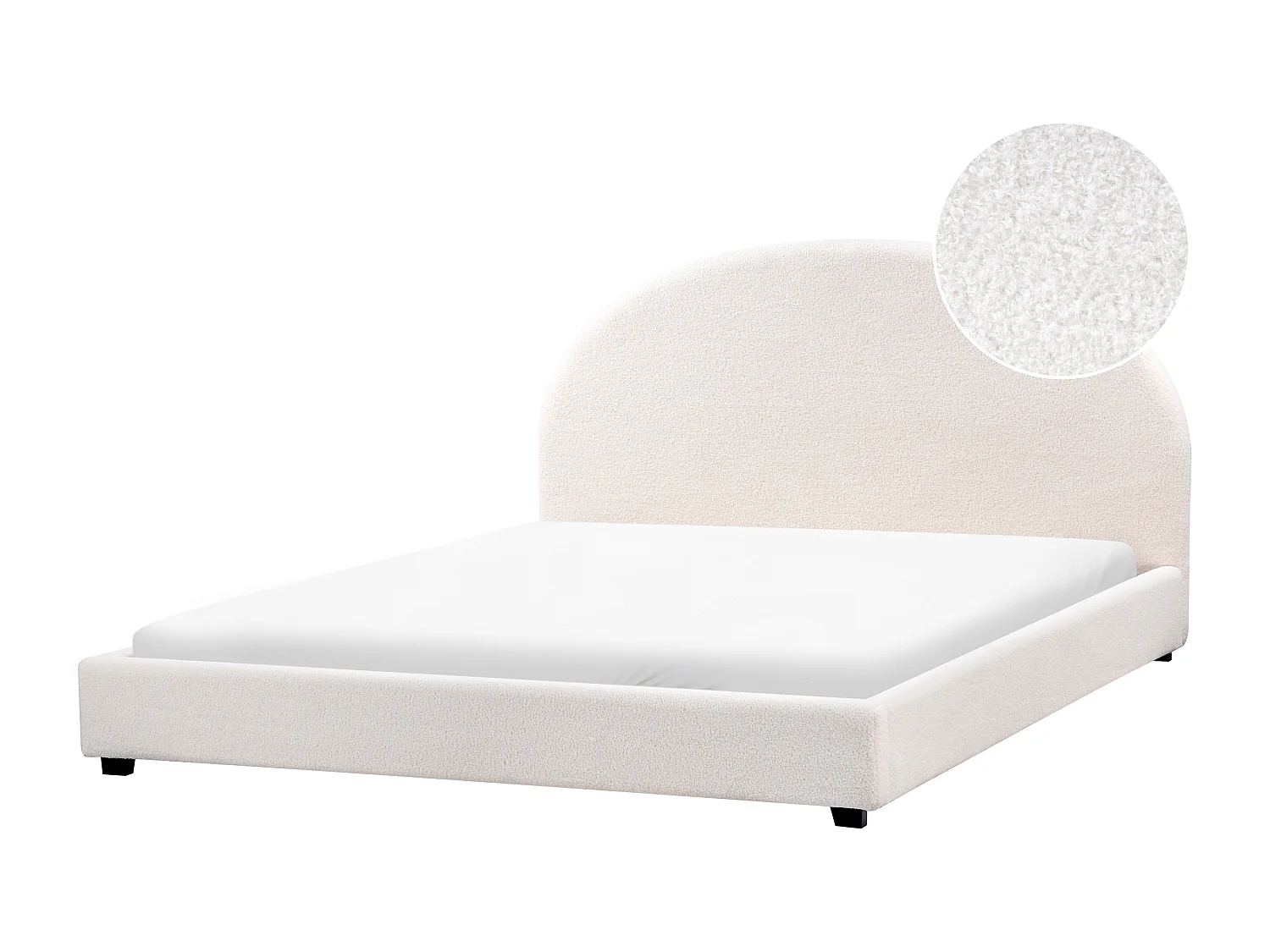 Wasserbett Bouclé VAUCLUSE 180 x 200 cm Cremeweiss