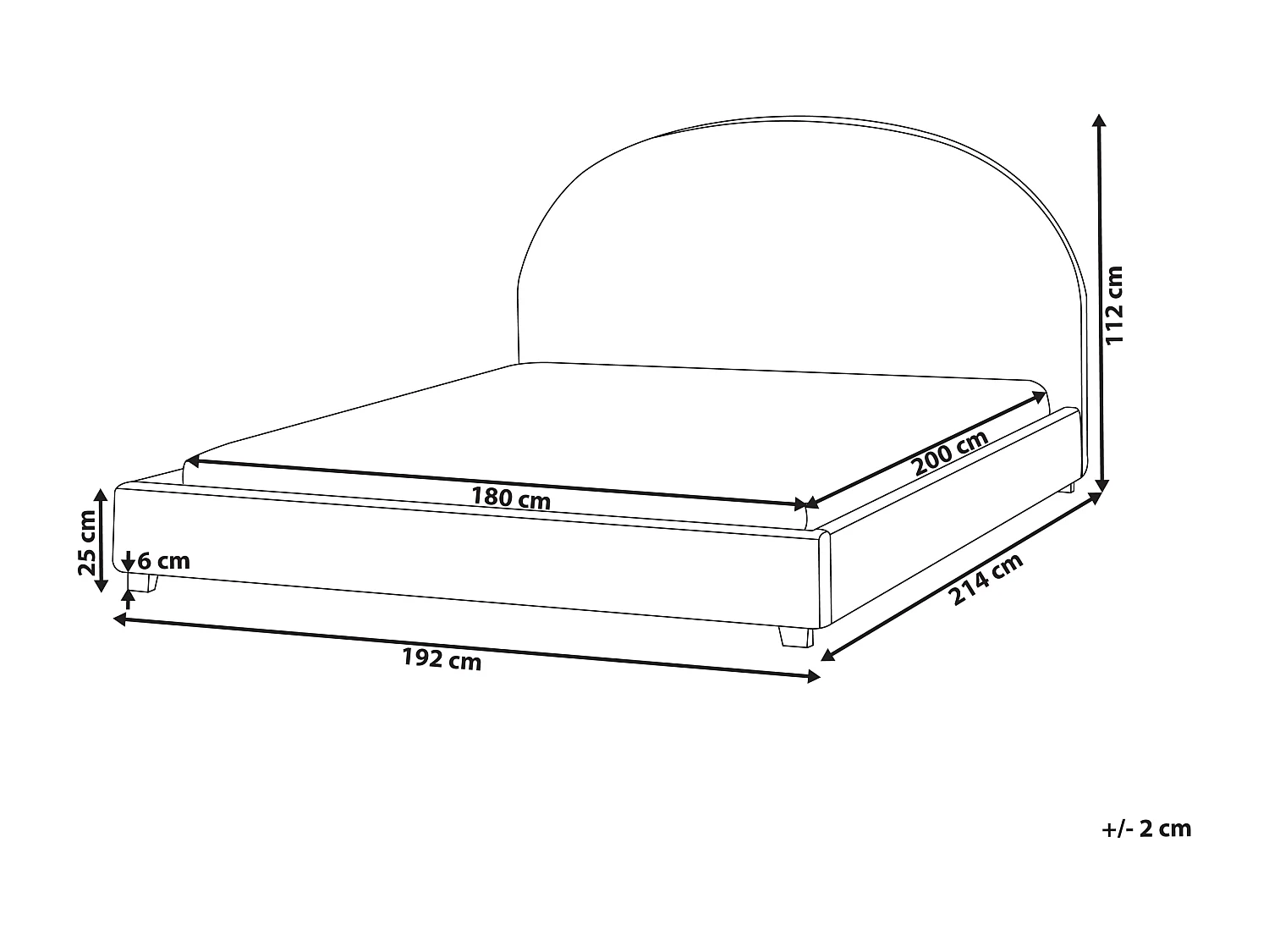 Wasserbett Bouclé VAUCLUSE 180 x 200 cm Cremeweiss