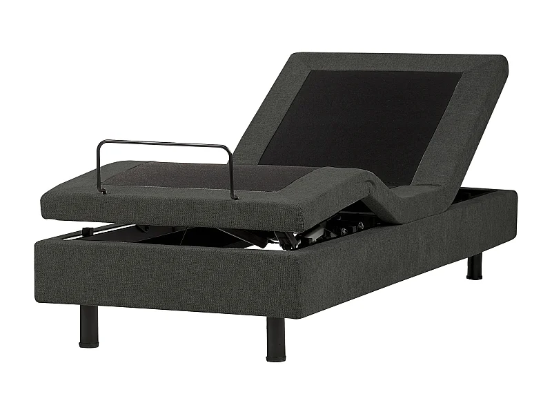 Lit réglable sans tête de lit Tissu DUKE II 80 x 200 cm Gris foncé