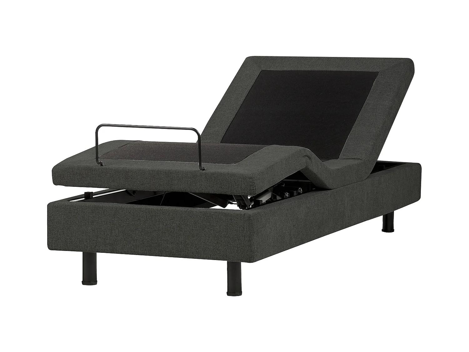 Lit réglable sans tête de lit Tissu DUKE II 80 x 200 cm Gris foncé