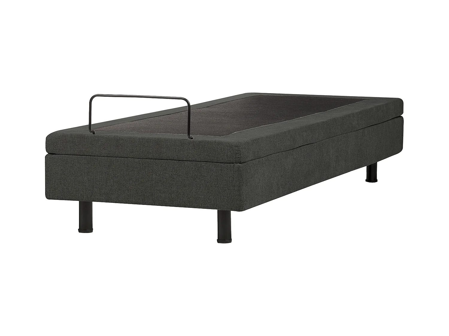 Lit réglable sans tête de lit Tissu DUKE II 80 x 200 cm Gris foncé