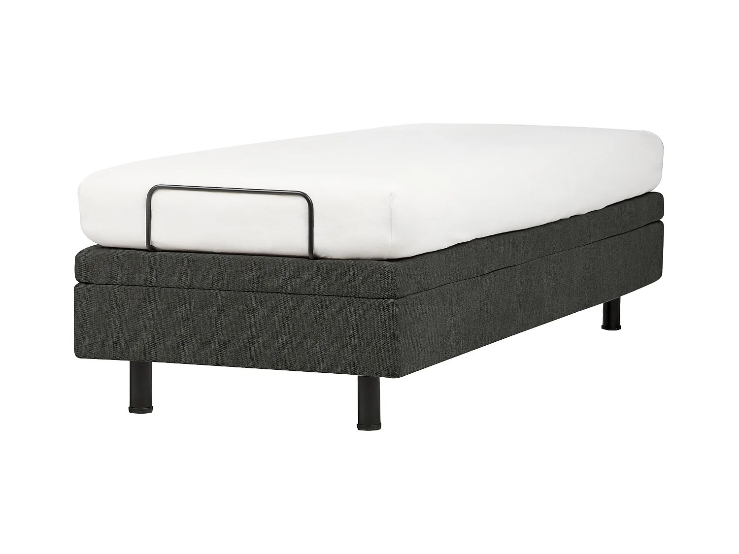 Lit réglable sans tête de lit Tissu DUKE II 80 x 200 cm Gris foncé